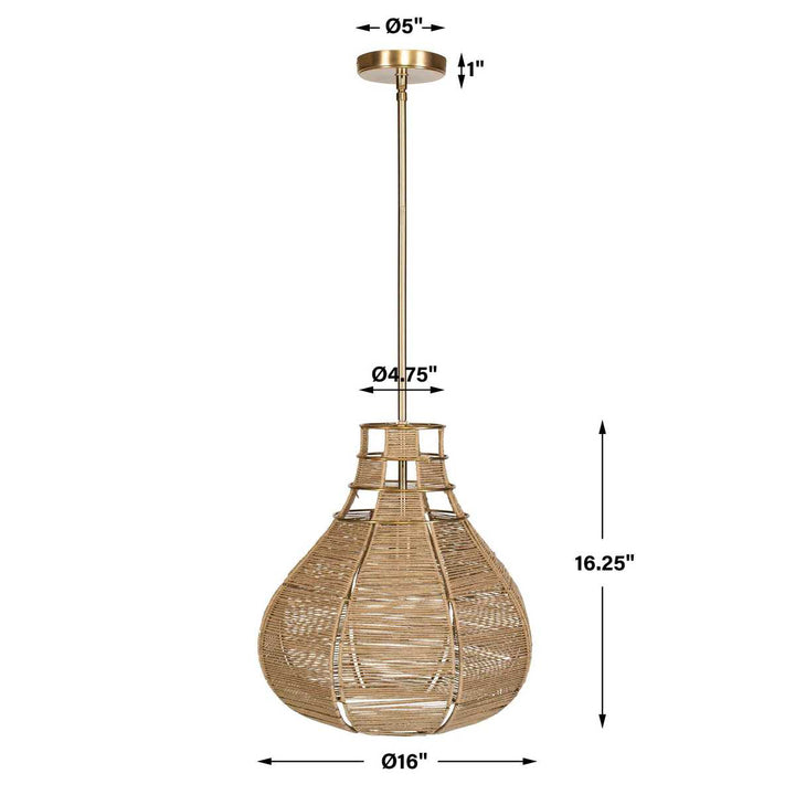 HESTIA 1 LIGHT NATURAL ROPE PENDANT