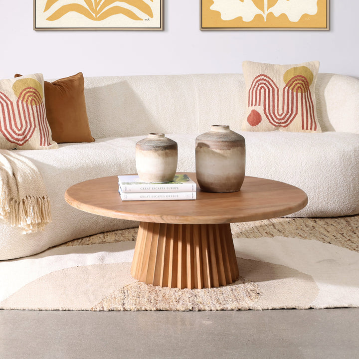 HYLAND ROUND NATURAL PINE COFFEE TABLE