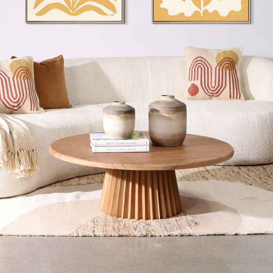 HYLAND ROUND NATURAL PINE COFFEE TABLE