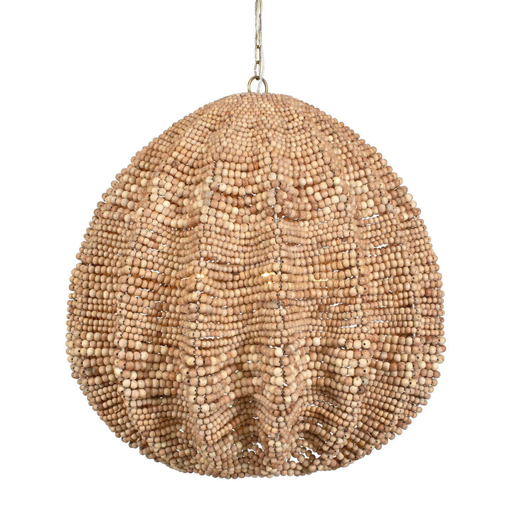 KAURI 5 LIGHT WOODEN BEAD PENDANT