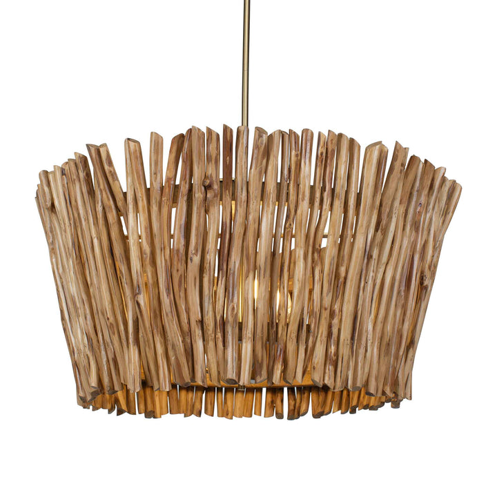 RHEA 4 LIGHT WOOD BRANCH CHANDELIER