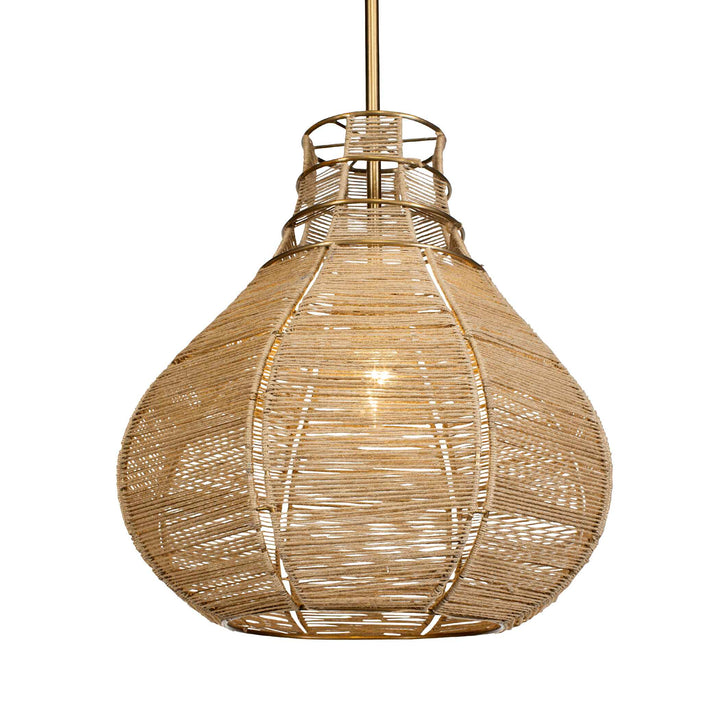 HESTIA 1 LIGHT NATURAL ROPE PENDANT