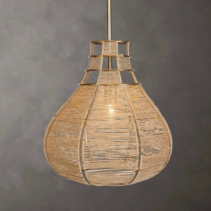 HESTIA 1 LIGHT NATURAL ROPE PENDANT