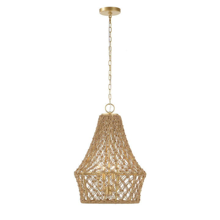 MACRAME 4 LIGHT ROPE PENDANT