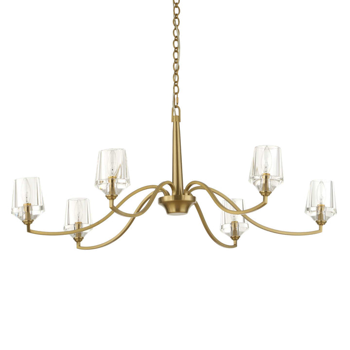 BARCELONA 6 LIGHT BRASS CHANDELIER