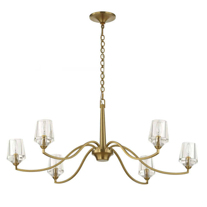 BARCELONA 6 LIGHT BRASS CHANDELIER