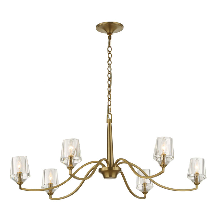 BARCELONA 6 LIGHT BRASS CHANDELIER