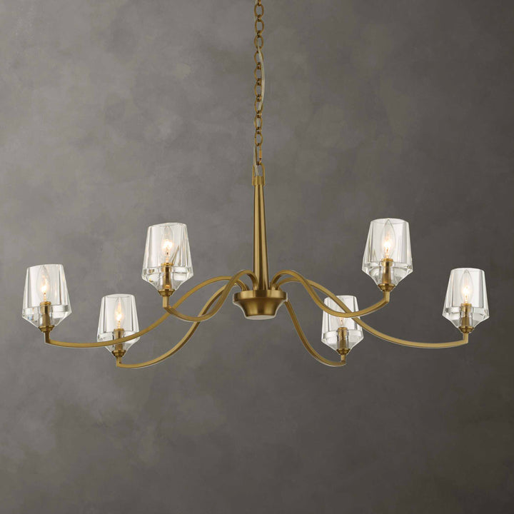 BARCELONA 6 LIGHT BRASS CHANDELIER