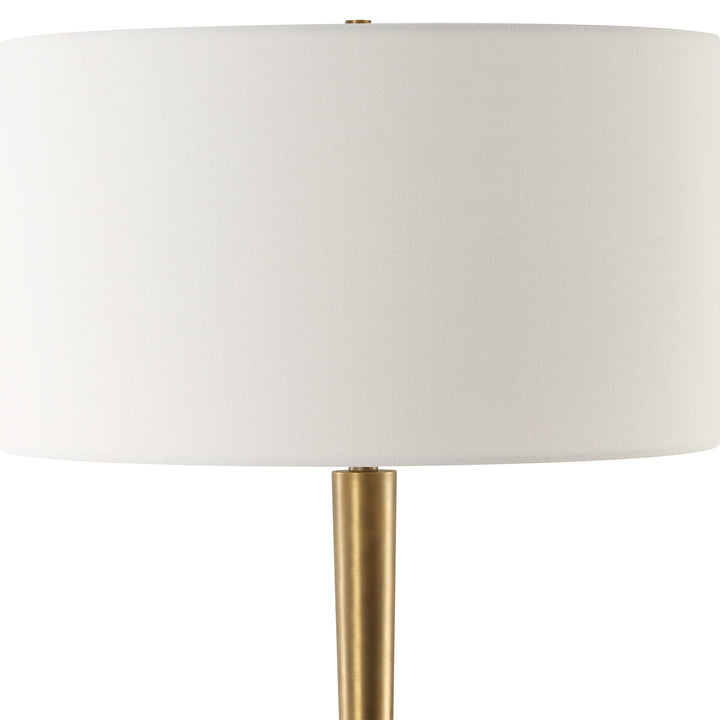 AVOLA WHITE MARBLE & BRASS TABLE LAMP