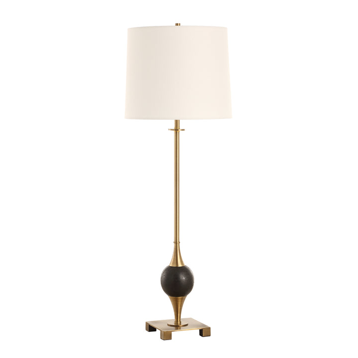 DEMPSEY BLACK MARBLE  + BRASS BUFFET LAMP