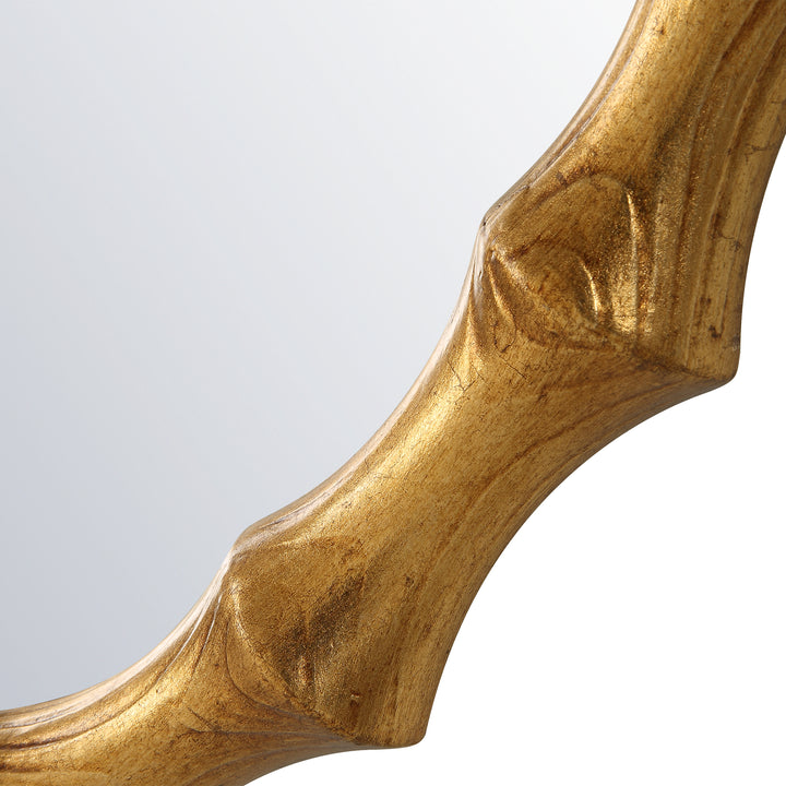 NACALA ROUND GOLD BAMBOO MIRROR