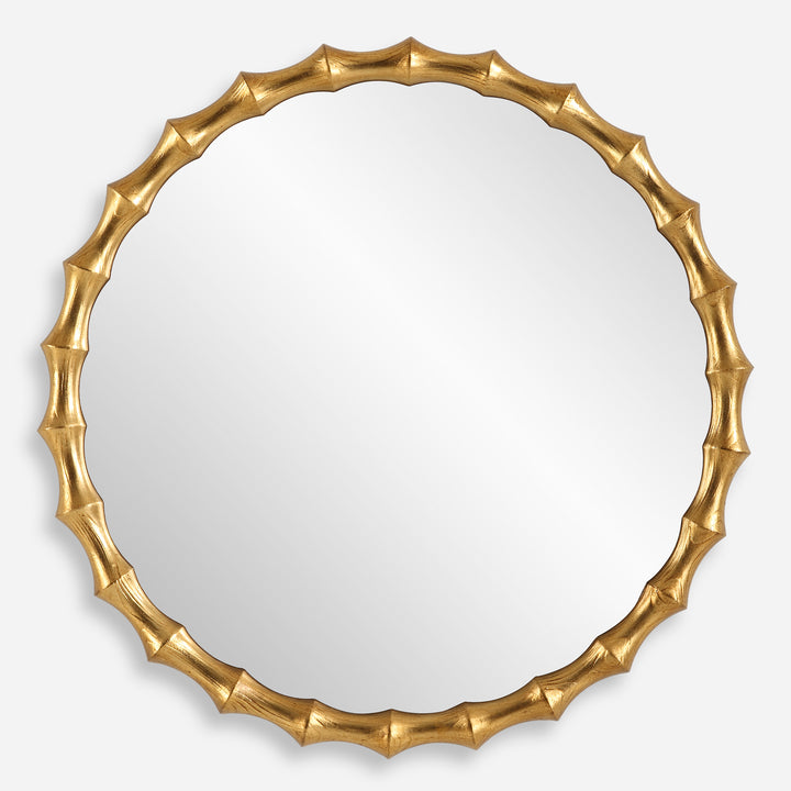 NACALA ROUND GOLD BAMBOO MIRROR