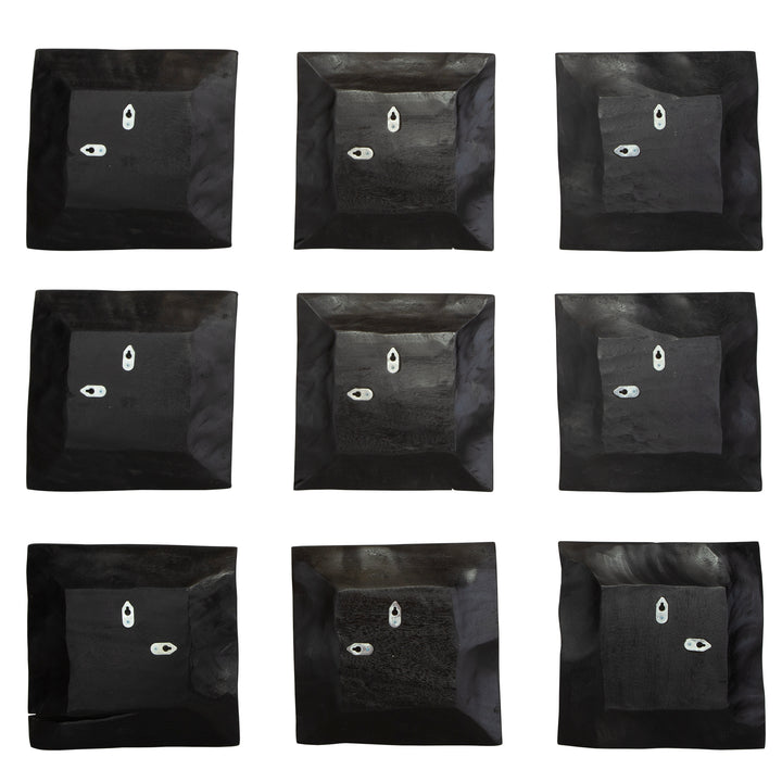 MALOSI BLACK WOOD WALL DECOR | SET OF 9