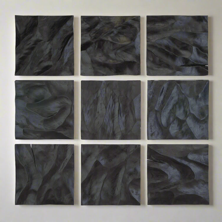 MALOSI BLACK WOOD WALL DECOR | SET OF 9