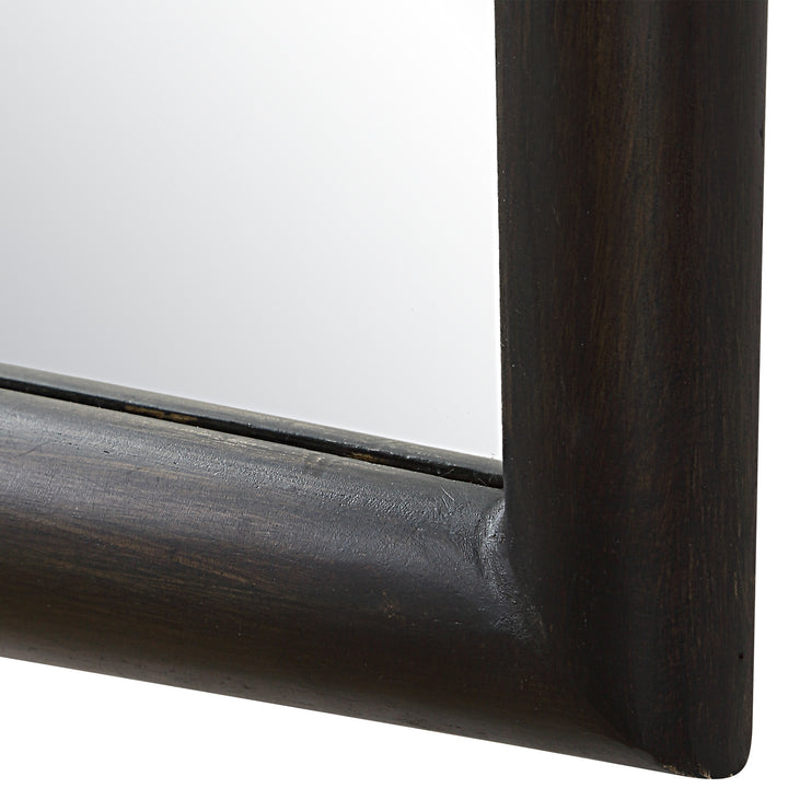 LARKIN DARK WOOD & BRASS MIRROR
