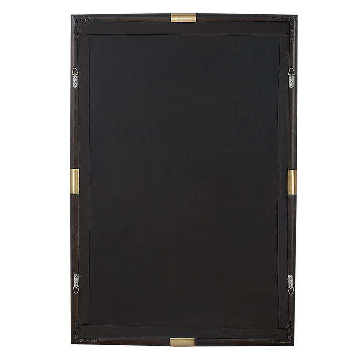 LARKIN DARK WOOD & BRASS MIRROR