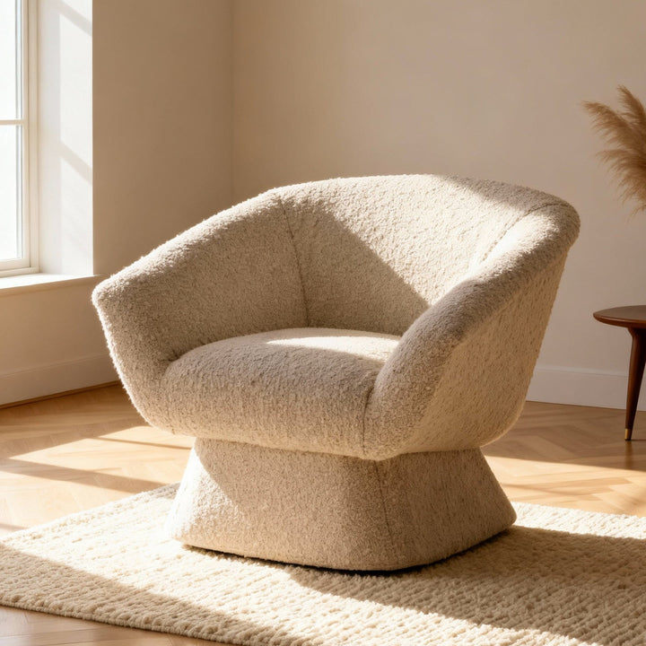 MONTROSE BIRCH BOUCLE PYRAMID SWIVEL CHAIR