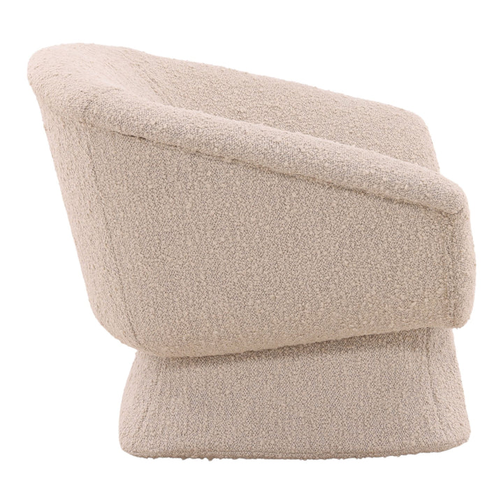 Beige textured armchair on a white background