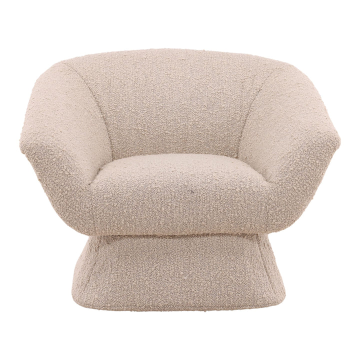 Beige textured armchair on a white background
