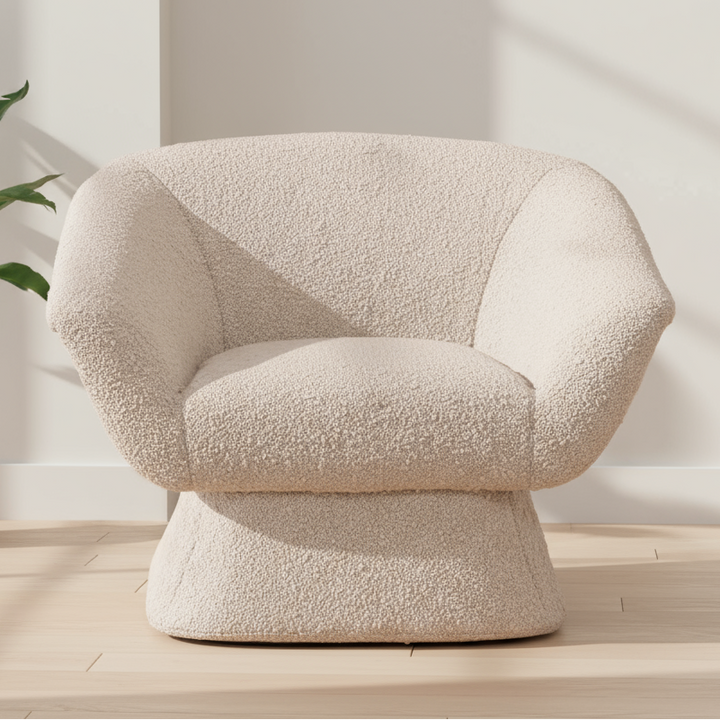 MONTROSE BIRCH BOUCLE PYRAMID SWIVEL CHAIR
