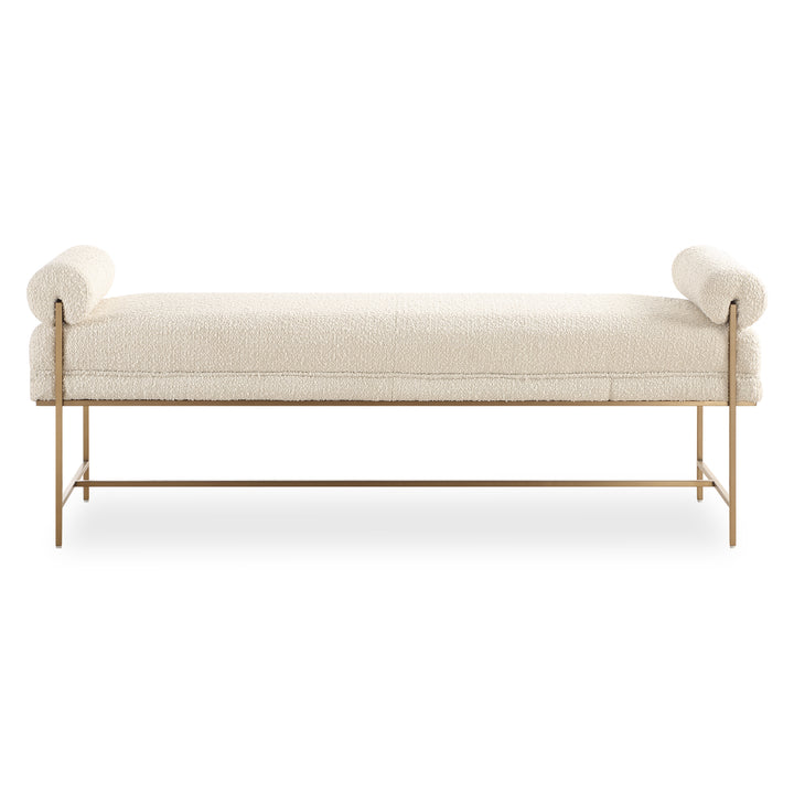 PEARL WHITE BOUCLE BOLSTER BENCH