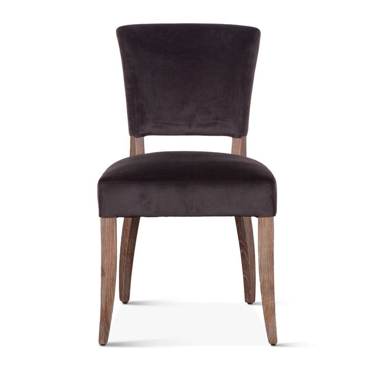PORTIA ASPHALT GREY VELVET DINING CHAIR