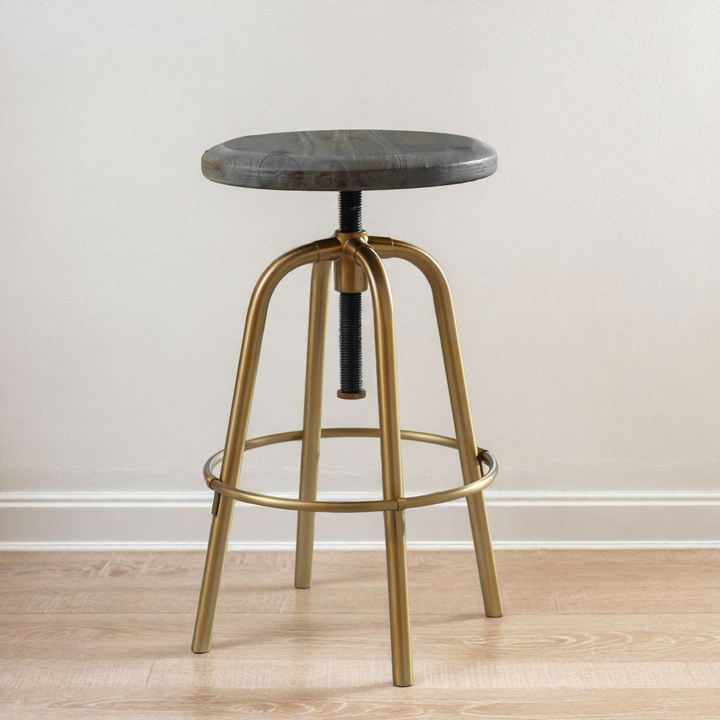 REVOLVE ADJUSTABLE BRASS COUNTER STOOL