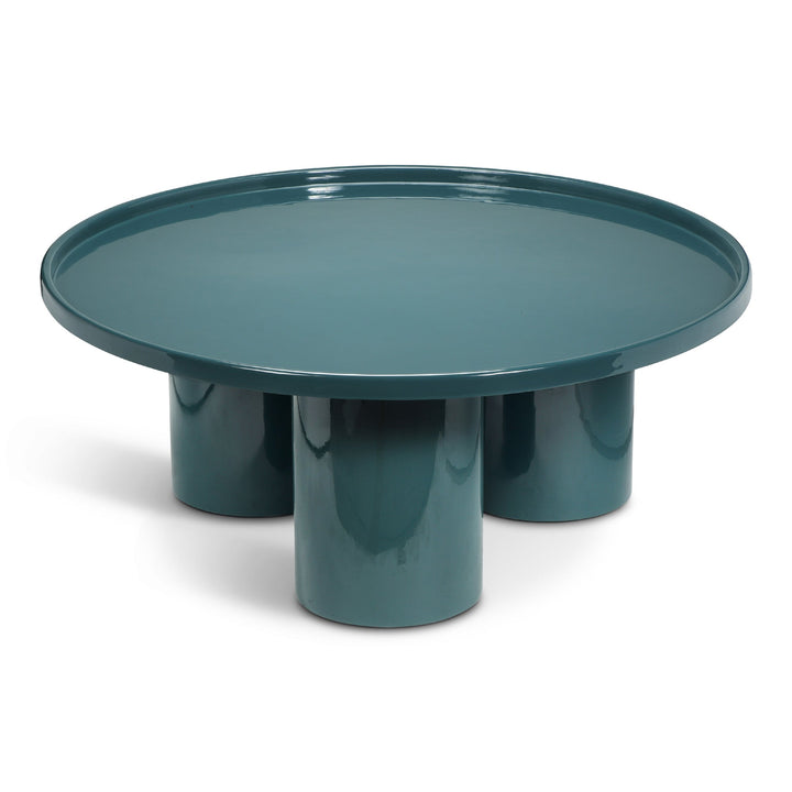 Teal-Blue-Modern-Round-Coffee-Table