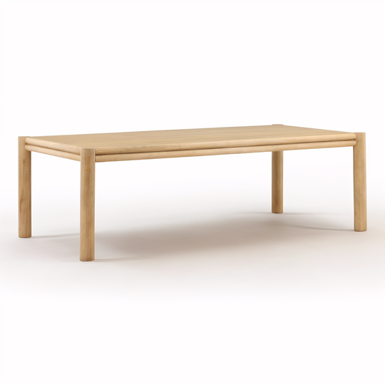 Wooden table on a white background
