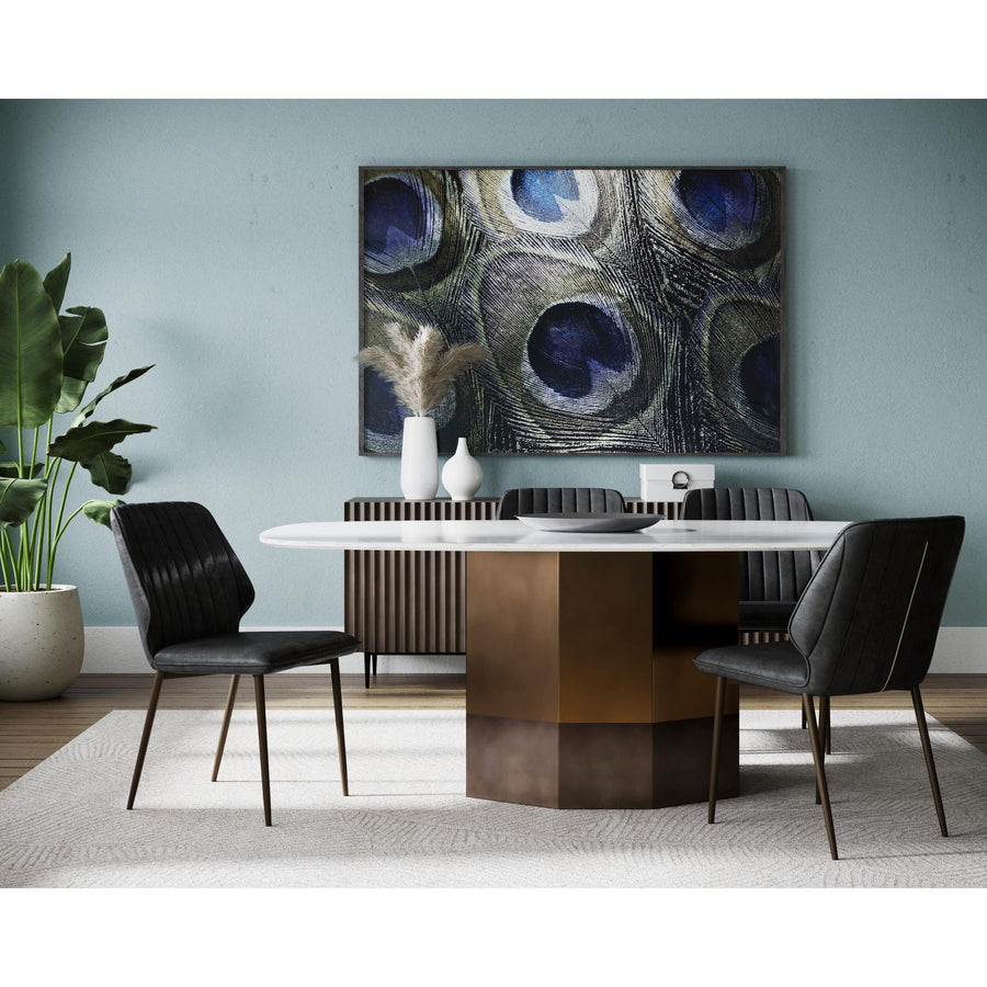 AINSLEY 78.75" DINING TABLE - WHITE MARBLE
