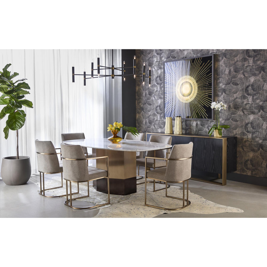 AINSLEY 78.75" DINING TABLE - WHITE MARBLE