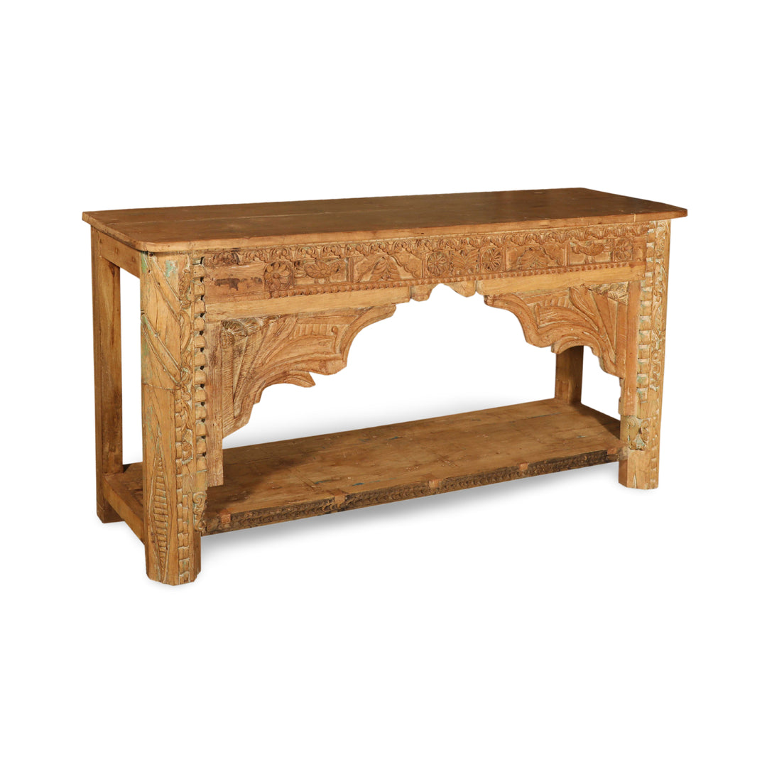 AMAYA CARVED WOOD CONSOLE TABLE