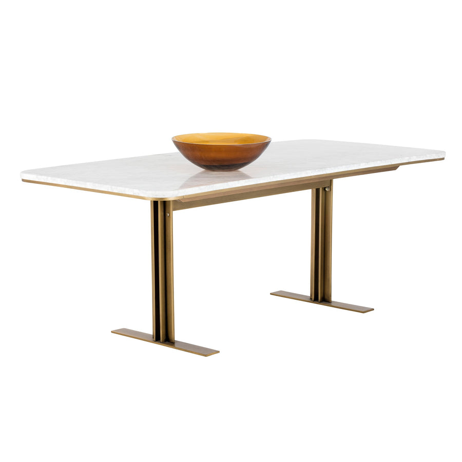AMBROSIA 79" DINING TABLE - WHITE MARBLE