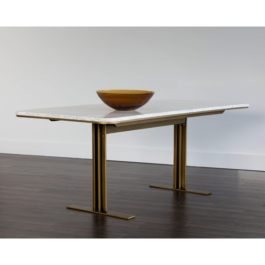 AMBROSIA 79" DINING TABLE - WHITE MARBLE