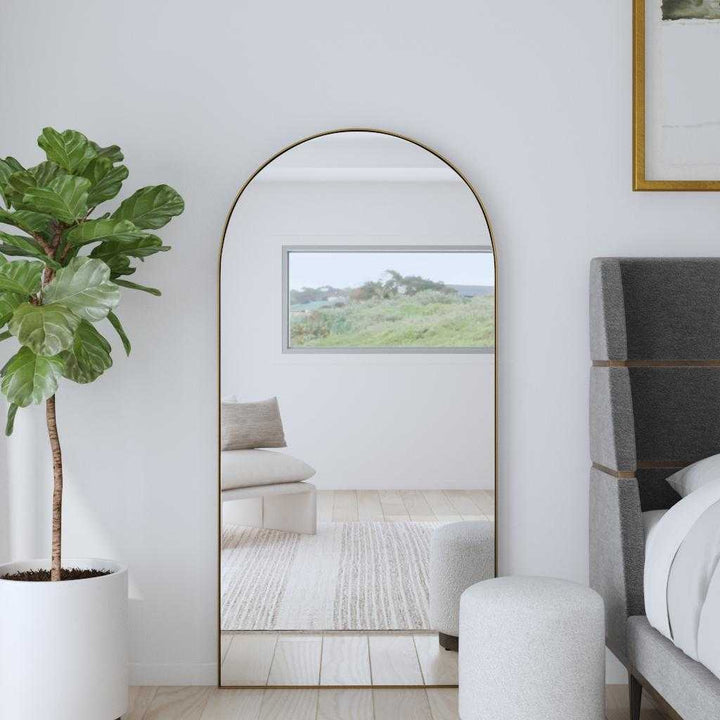 ARCH DRESSING MIRROR: ANTIQUE BRASS