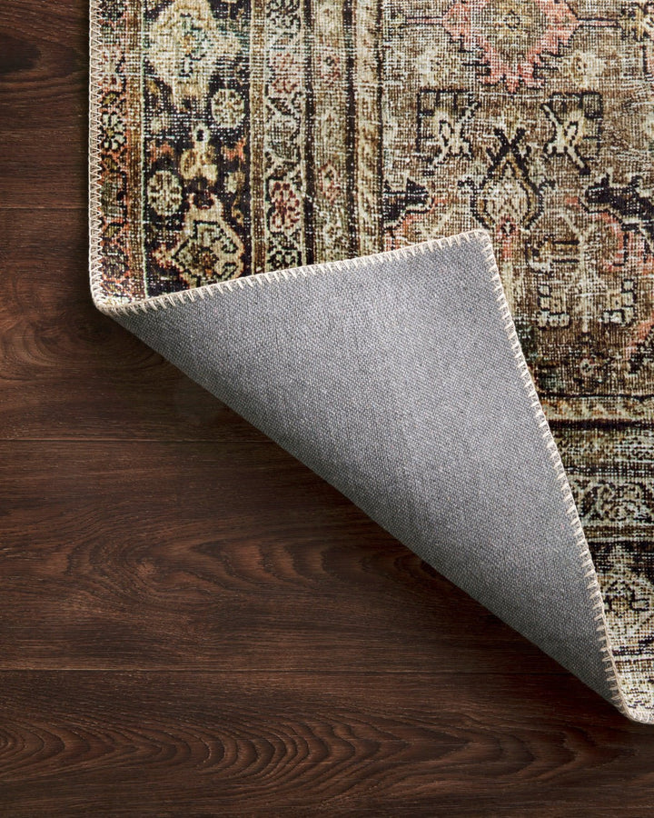 ARNAV VINTAGE PRINT FLAT RUG: OLIVE