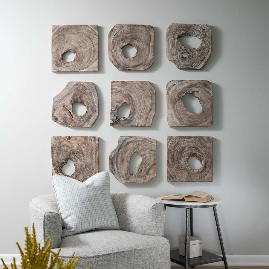 BAHATI WOOD WALL ART | SET OF 9