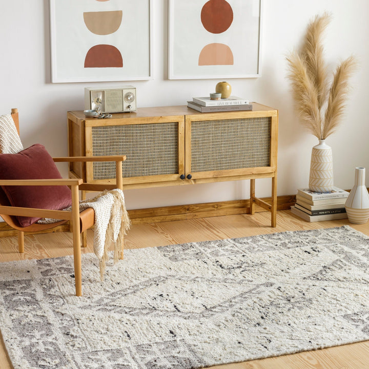 BAYLIN WOOL RUG: CREAM, GREY