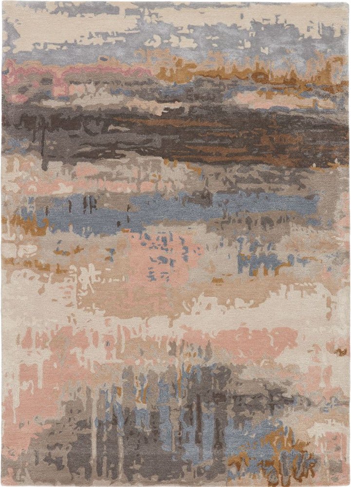 BENA WOOL + VISCOSE RUG: BLUSH, STONE