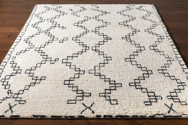 BENI HAND - WOVEN WOOL RUG: CREAM, GREY