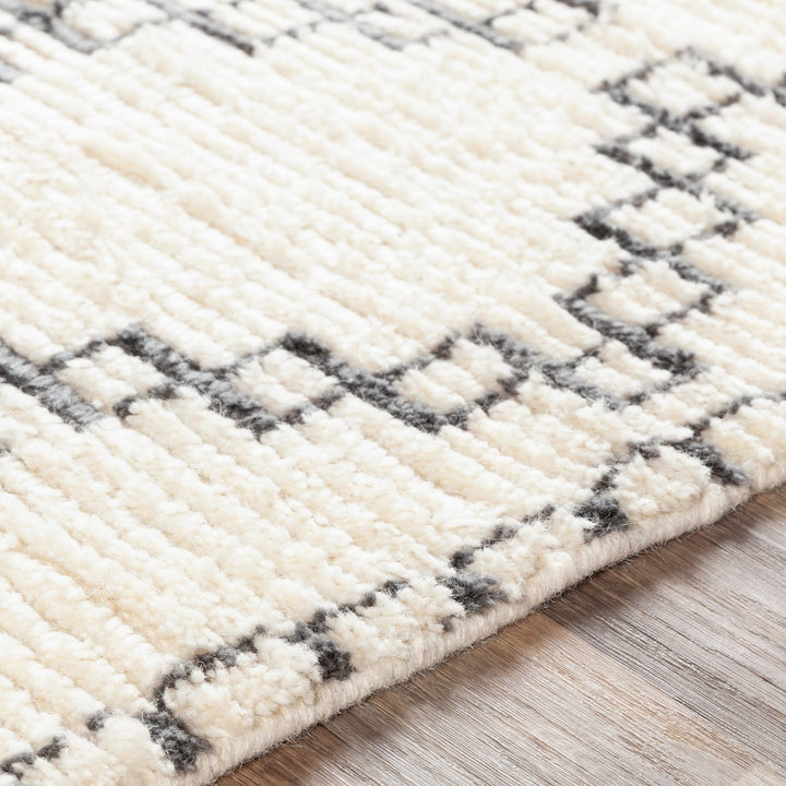 BENI HAND - WOVEN WOOL RUG: CREAM, GREY