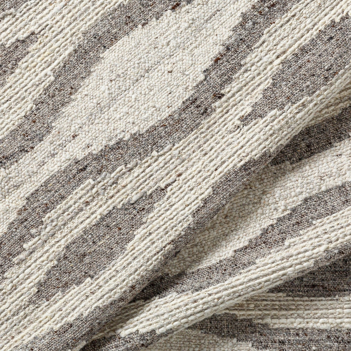 BENJY HAND - WOVEN WOOL RUG: CREAM, CHARCOAL