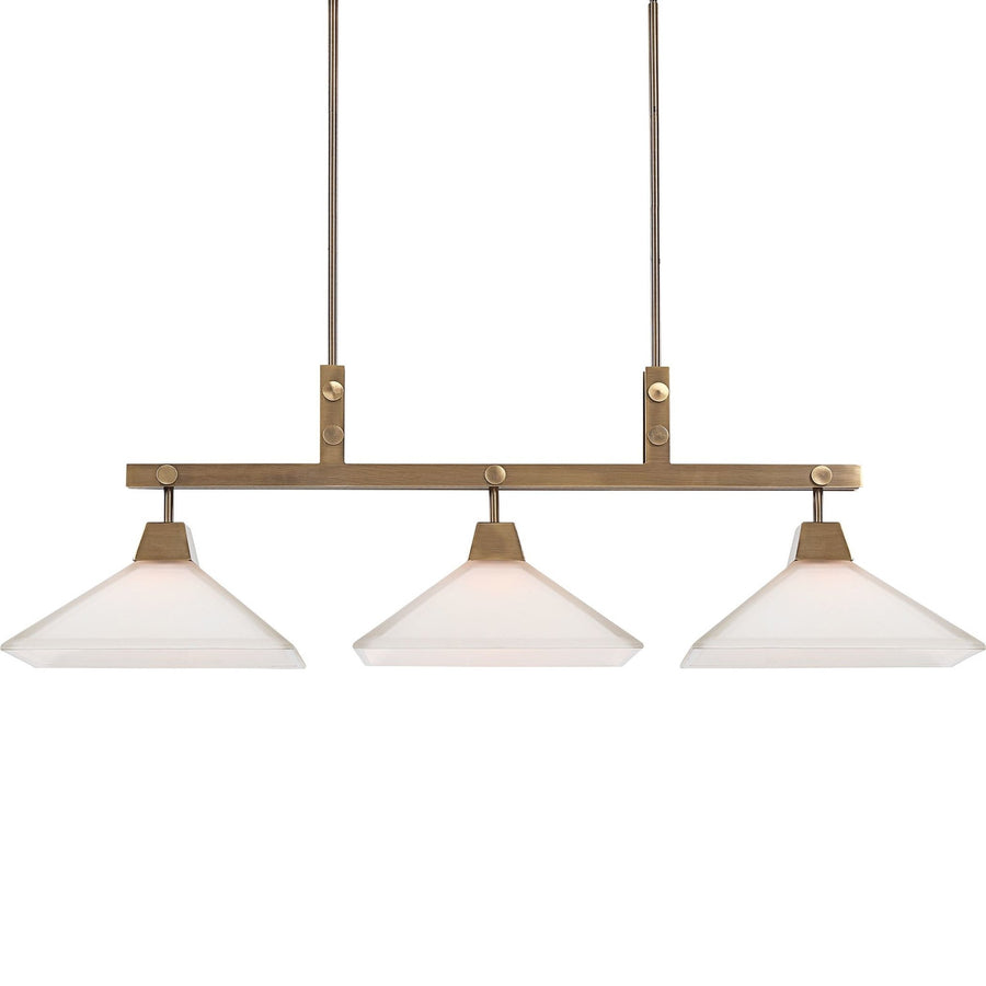 BROOKDALE AGED BRASS LINEAR CHANDELIER
