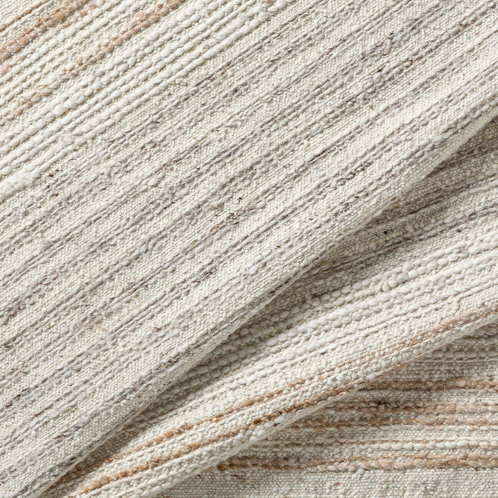 BRYNN HAND - WOVEN WOOL RUG: CREAM, LIGHT GREY