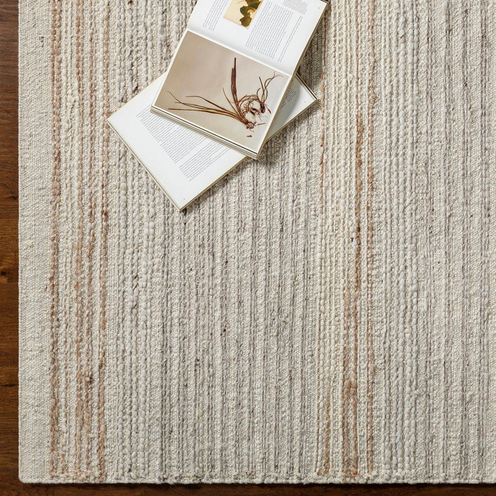 BRYNN HAND - WOVEN WOOL RUG: CREAM, LIGHT GREY