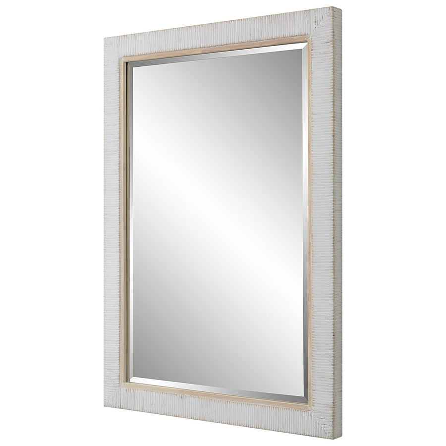 CAPE WHITEWASHED RATTAN WRAPPED MIRROR