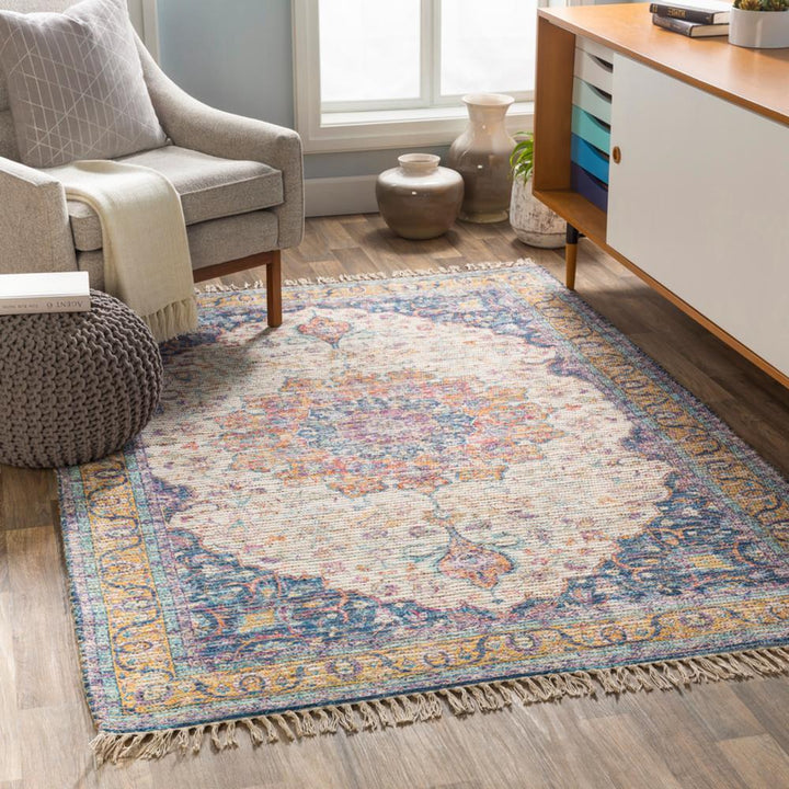 CELIA PRINTED JUTE RUG: VIOLET MULTI