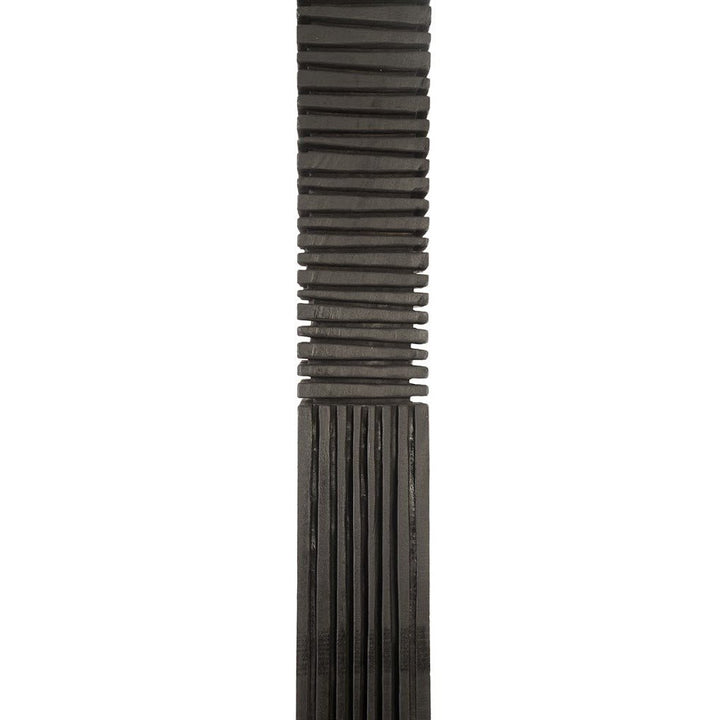 CHARRED BLACK WOOD ABSTRACT FLOOR SCULPTURES