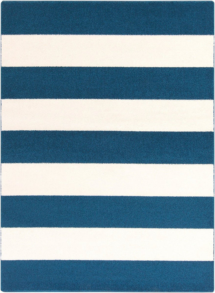 CHUNKY STRIPES RUG: NAVY + WHITE