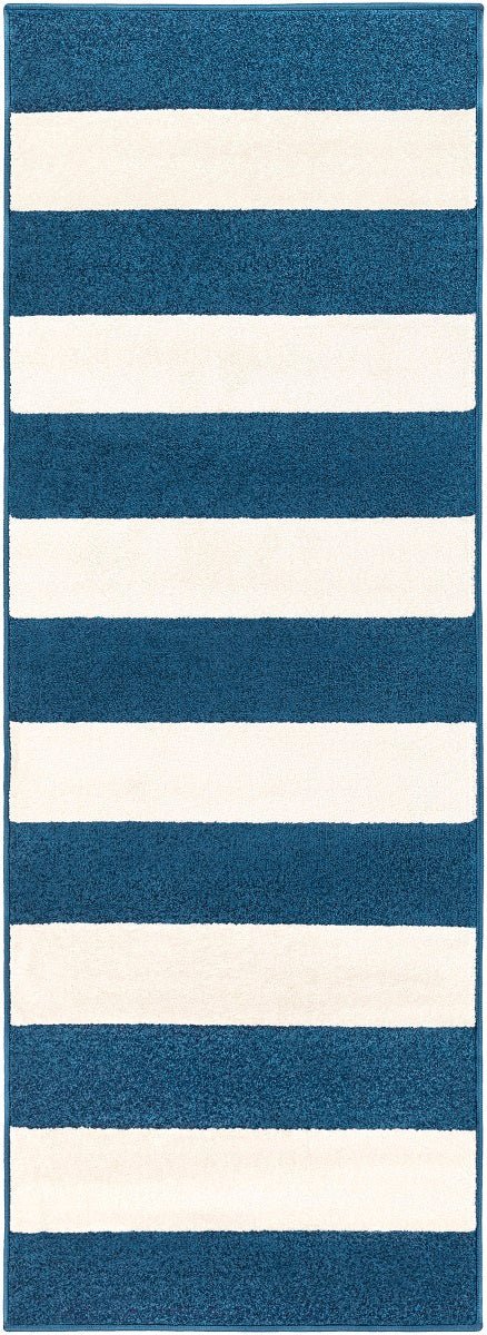 CHUNKY STRIPES RUG: NAVY + WHITE
